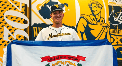 West Virginia baseball player Colton Sims